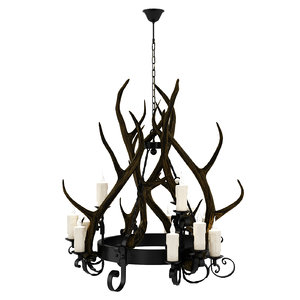 3D horn chandelier