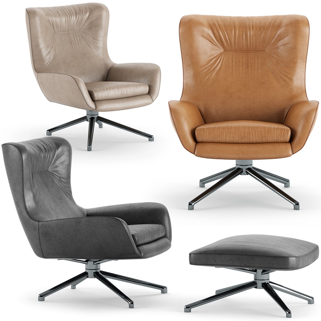 3D minotti jensen armchair ottoman TurboSquid 1597546