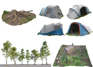 forest camping scan pack 3D model