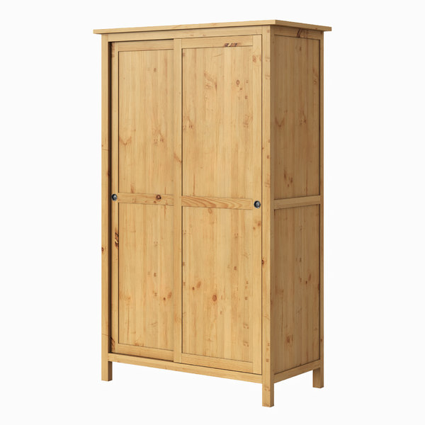 3d Ikea Hemnes Wardrobe 2 Model, Ikea 2 Door Cupboard With Shelves