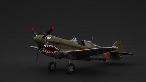 warhawk curtiss p-40 3D model