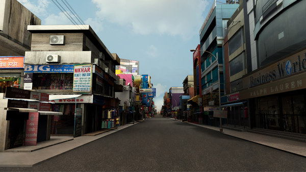 market bazaar street road 3D