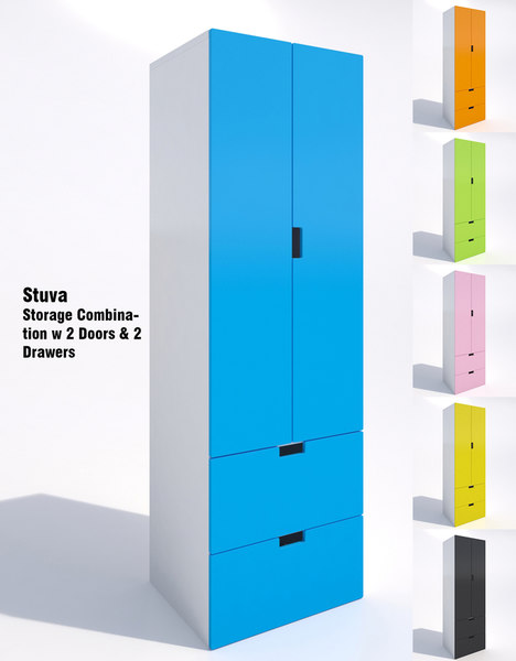 Keelholte dubbel Viva 3d ikea stuva storage cabinet model