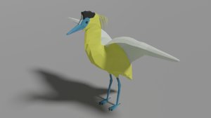 capped heron 3D model