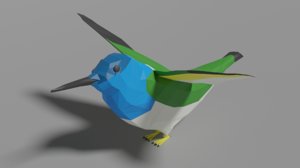 3D bird hummingbird