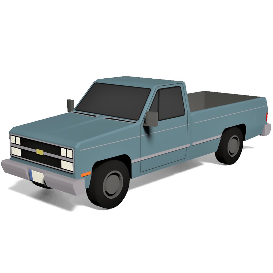 Cartoon classic pickup truck 3D model TurboSquid 1597723