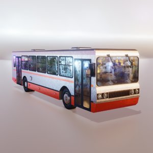 3D old rusty bus