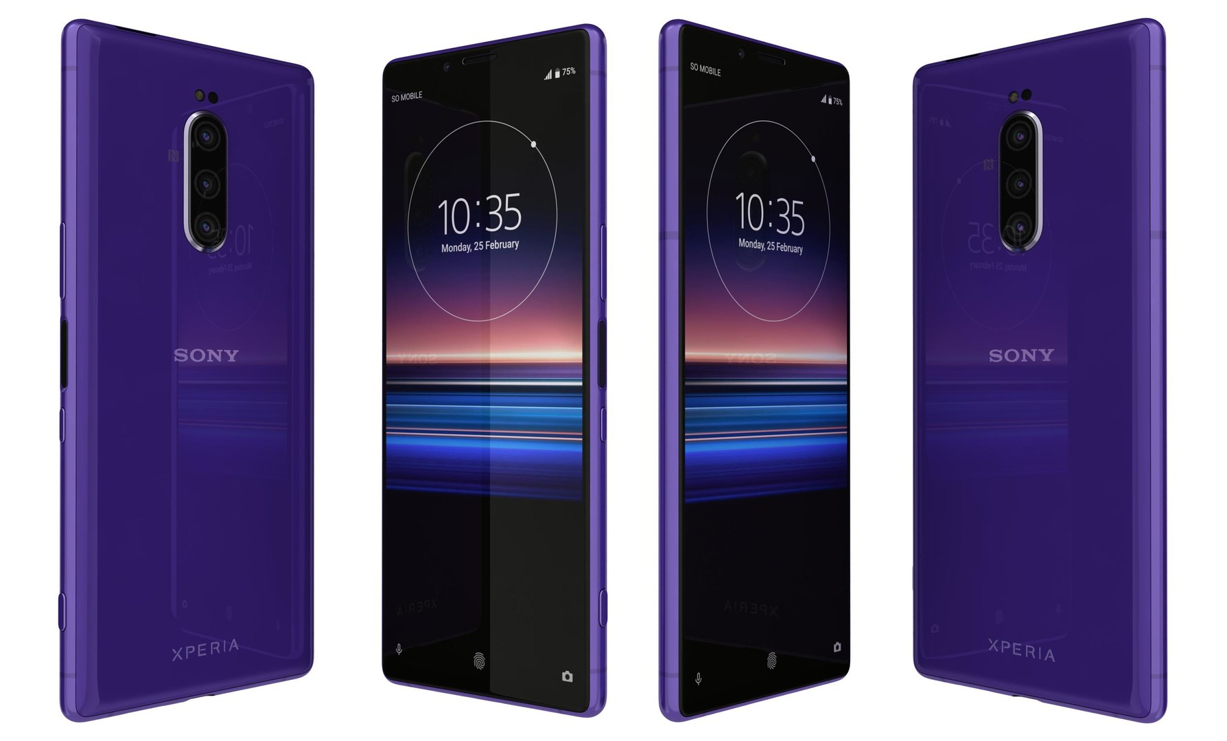 Sony xperia 1 purple model - TurboSquid 1597988