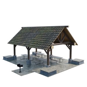 large picnic shed 3D
