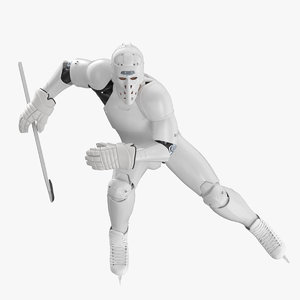 3D model hummanoid hockey player stick