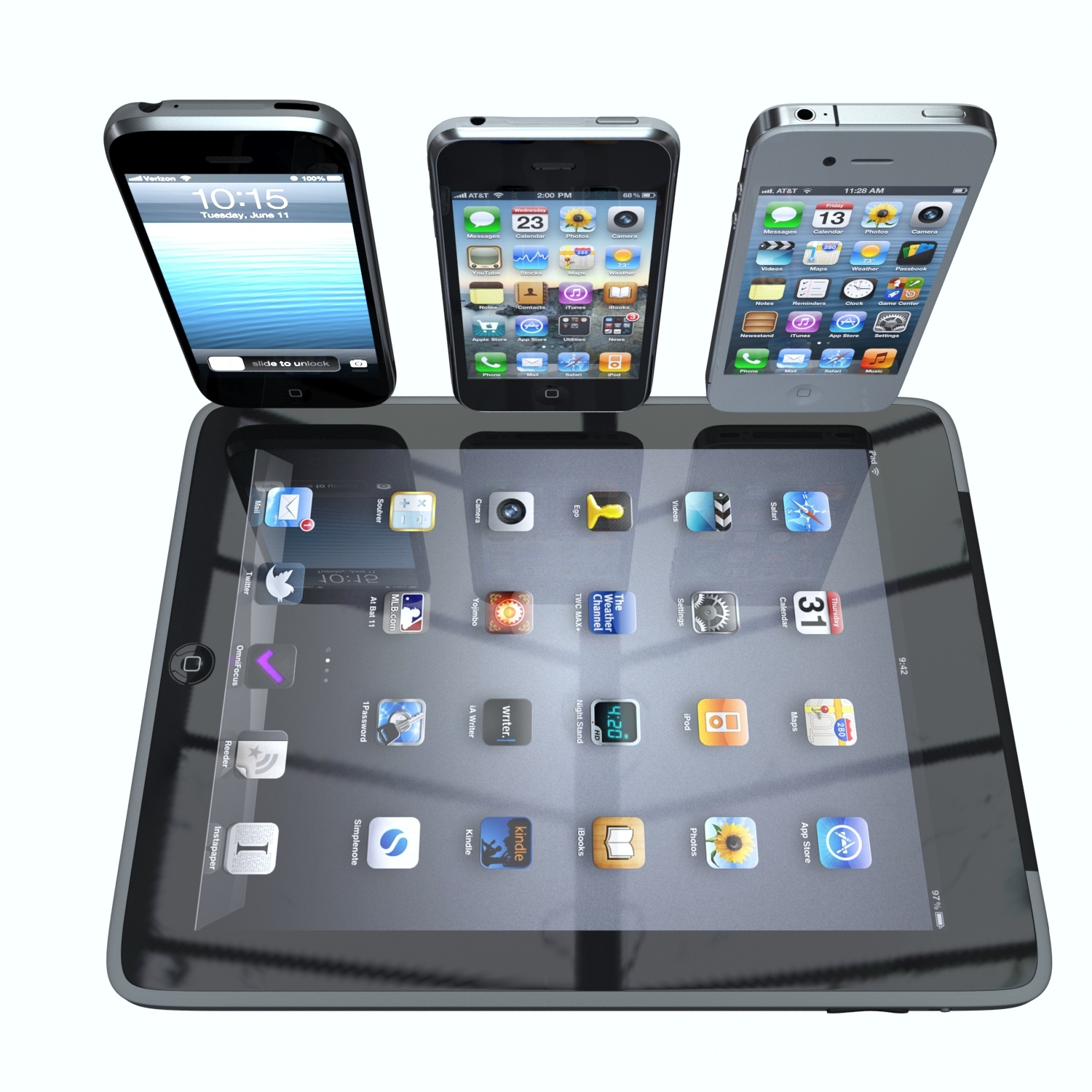3 phones 3D model - TurboSquid 1598138