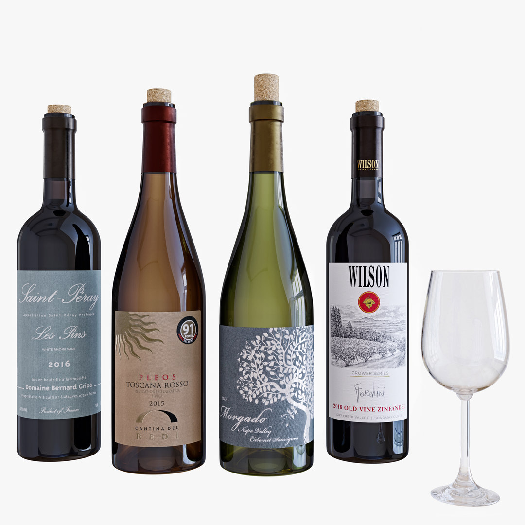 modelo 3d Wine bottle set 10 TurboSquid 1598246