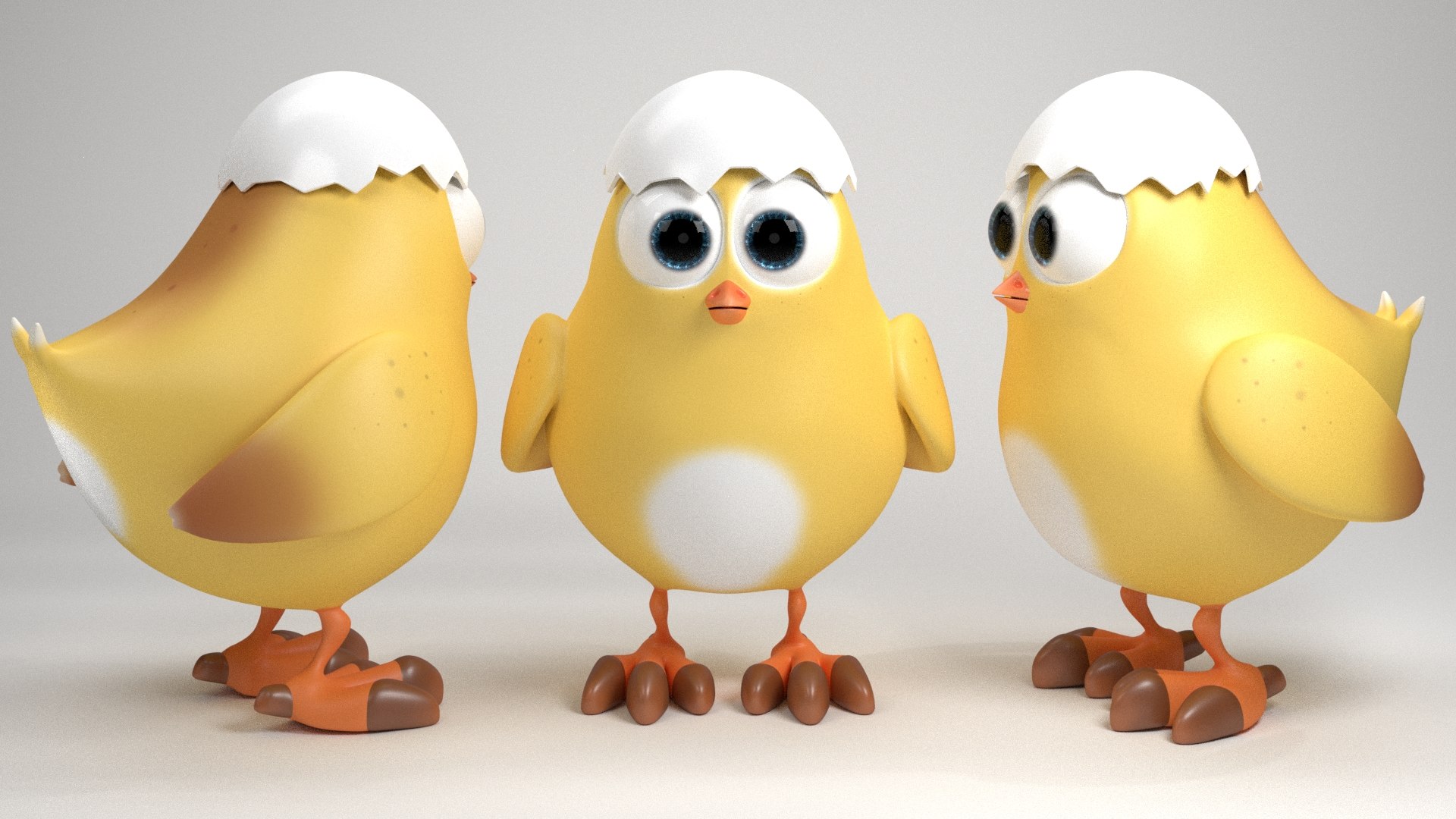 3D Chicken Cartoon Model - TurboSquid 1598343