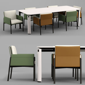v-ray corona chair table 3D