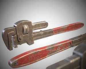 3D pipe wrench model