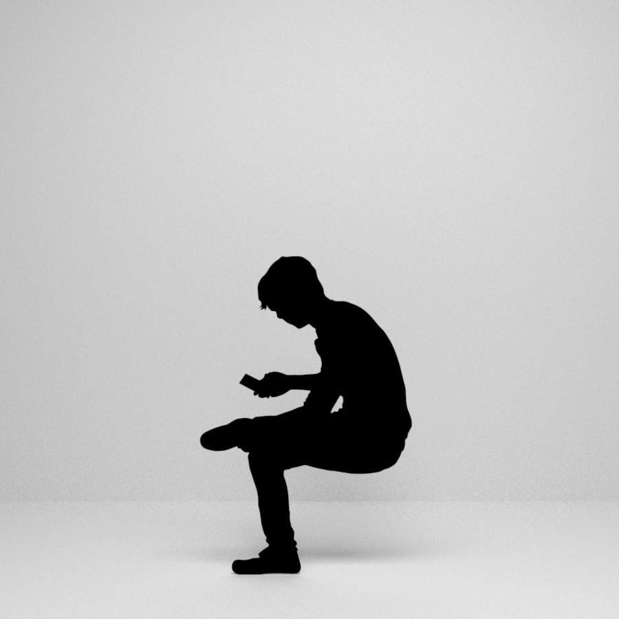 Man sitting silhouette 3D model TurboSquid
