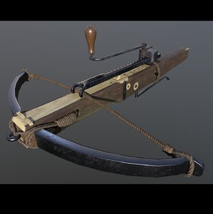 medieval crossbow cranequin 3D model