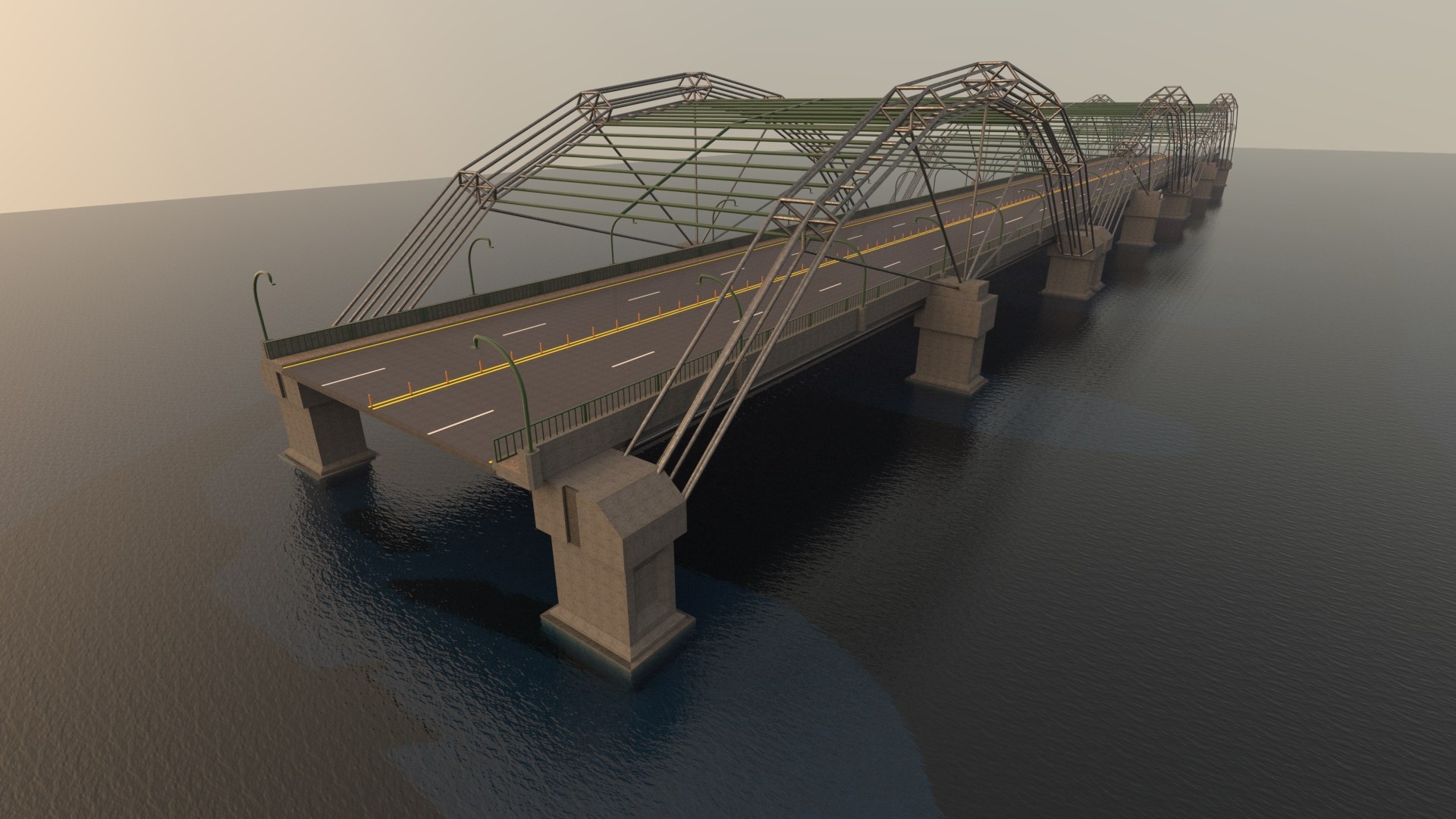 3D suspension bridge model TurboSquid 1598874