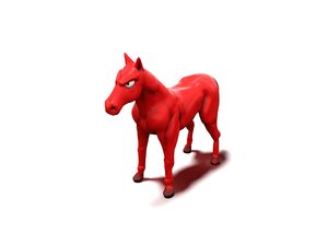 3D horse red