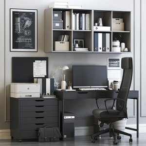 3D office desk chair model
