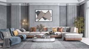3D living room interiors model