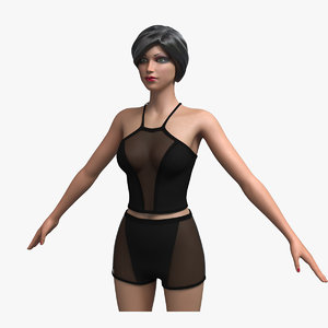 woman shirt sexy 001 3D model