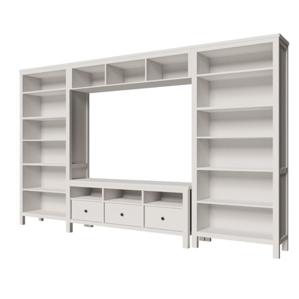 Ikea Hemnes Tv Unit Model Turbosquid, Ikea Tv Bookcase Unit