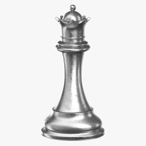 3D chess piece 02 queen