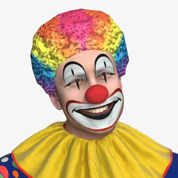 3d Funny Clown Costume Rigged Model Turbosquid