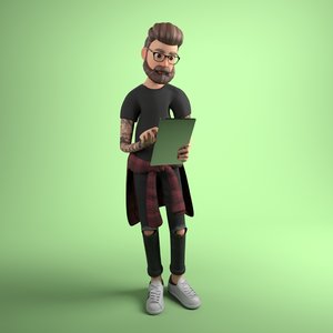 3D guy hipster