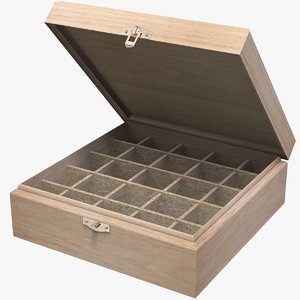 wooden storage box 3D model