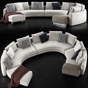 minotti daniels sofa 3D model