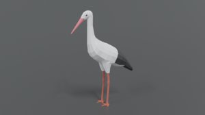 3D stork quads blender