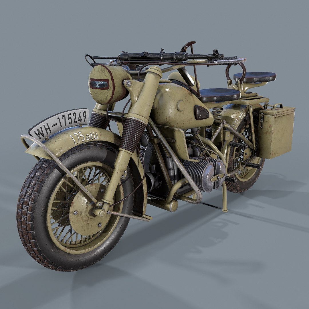 3D model german motorcycle ww2 modeled - TurboSquid 1601775