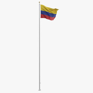 3D flag pole colombia