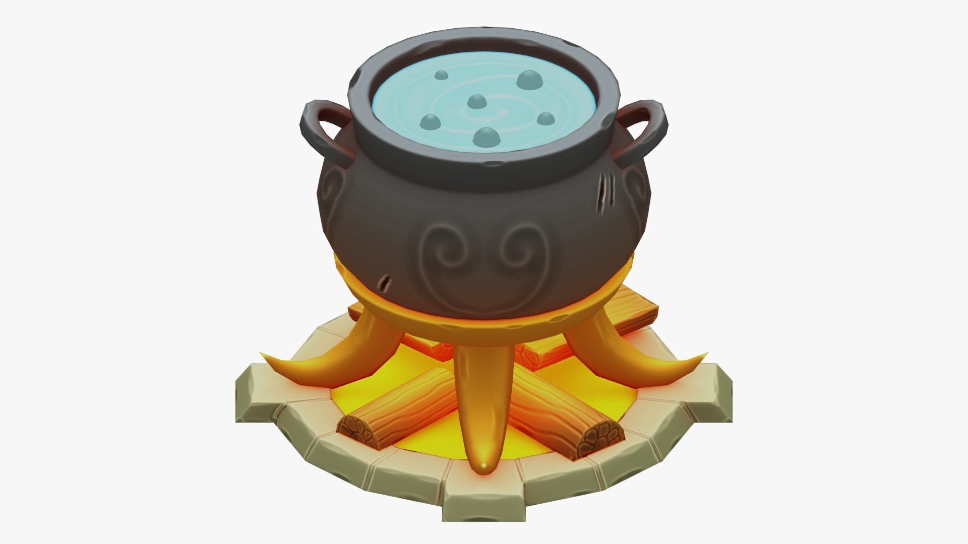 Wizards Cauldron Handpaint Gameready Modelo 3D TurboSquid 1601927