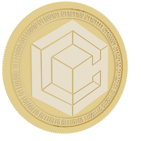 3D cryptyk gold coin model