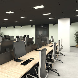 modern office interior space 3D