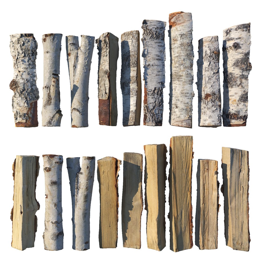 Firewood birch wood model TurboSquid 1602303