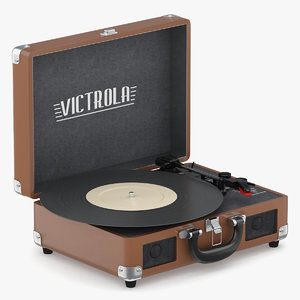 3D suitcase record player model