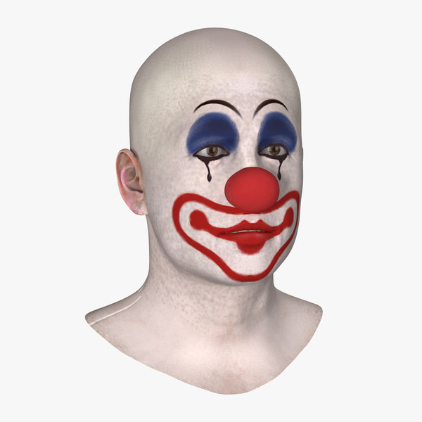 3D bald clown head model
