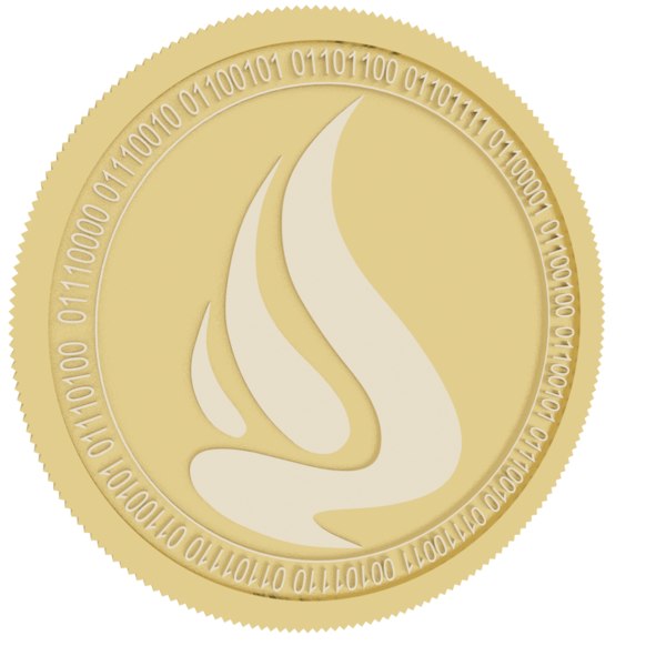 3D elphyrecoin gold coin