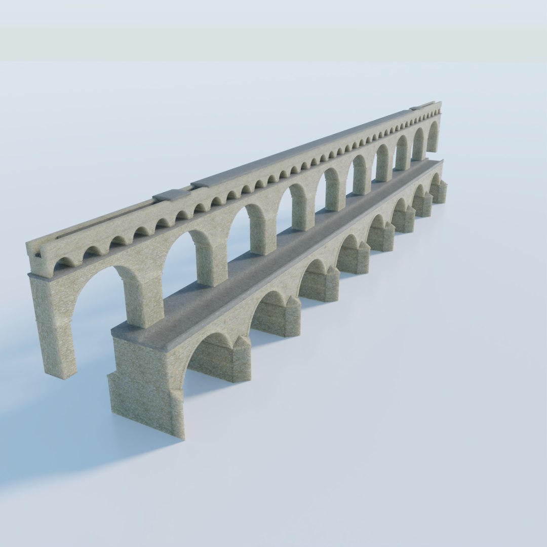 3D aqueduct pont du gard model - TurboSquid 1602934