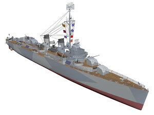 fletcher battleship 3d obj