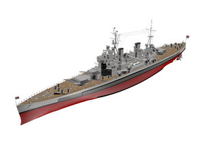 3d model king george battleship