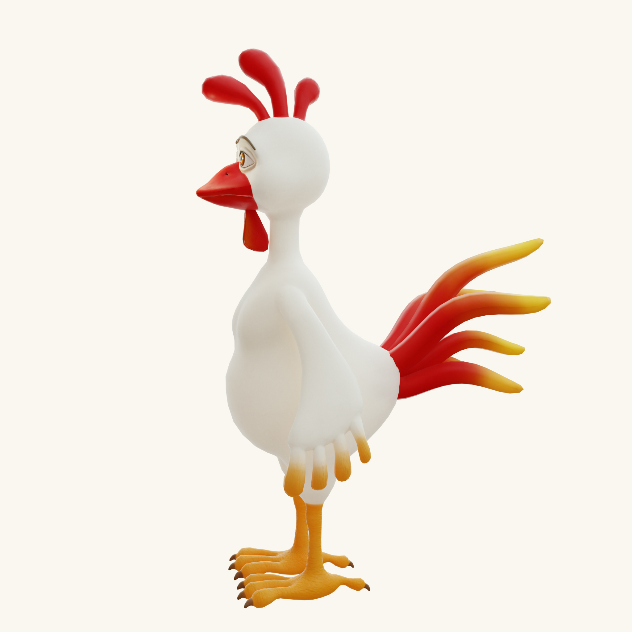 Stylized cartoon rooster 3D - TurboSquid 1603330