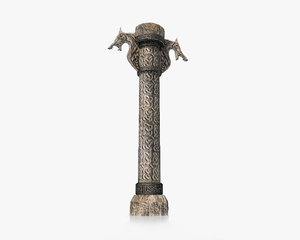 norse carved column 3D model