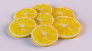 lemon lime fruit slice 3D