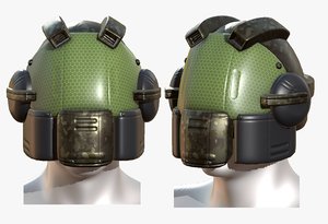 3D gas mask helmet model