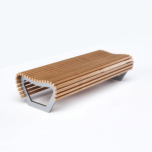 3D wood pine bench happy